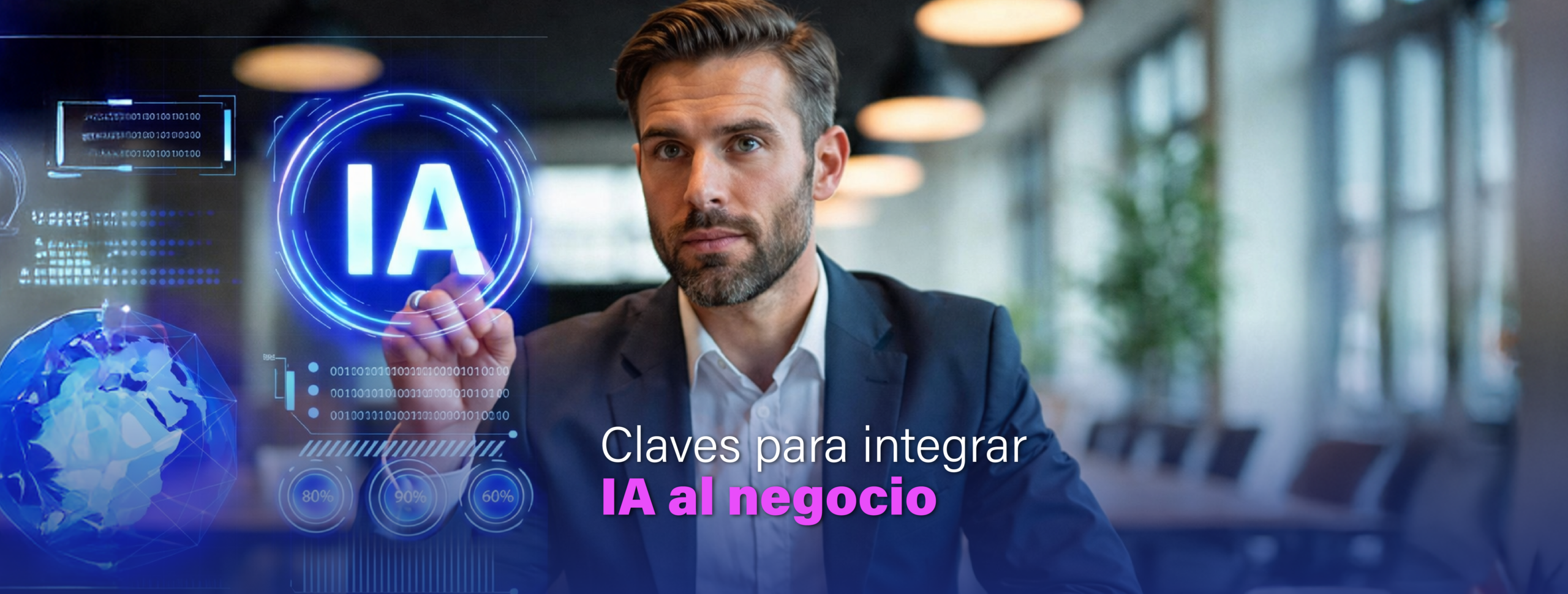 Persona apuntado a una imagen representativa de la IA