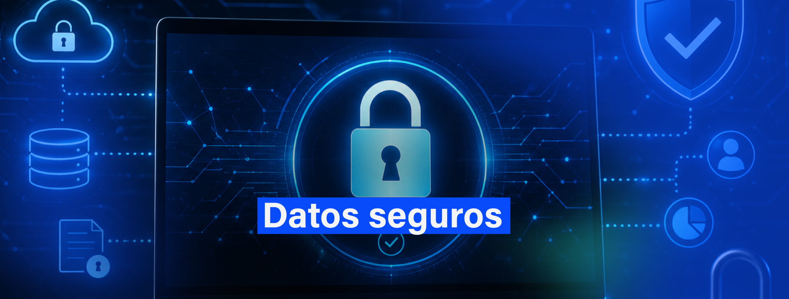 La imagen muestra un candado en primer plano, sobre un fondo de código de tecnología.