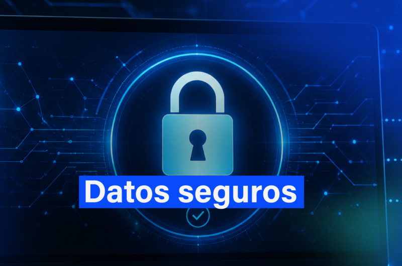 La imagen muestra un candado en primer plano, sobre un fondo de código de tecnología.