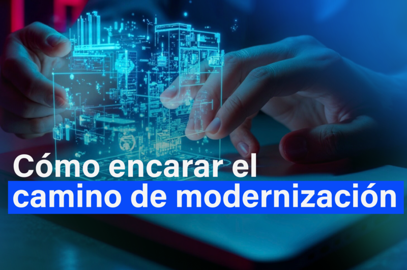 Una persona manipula una imagen en 3D que representa información digital